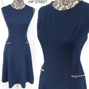 TOMMY HILFIGER Sleeveless Fit & Flare Zip Detail Stretch Dress 10